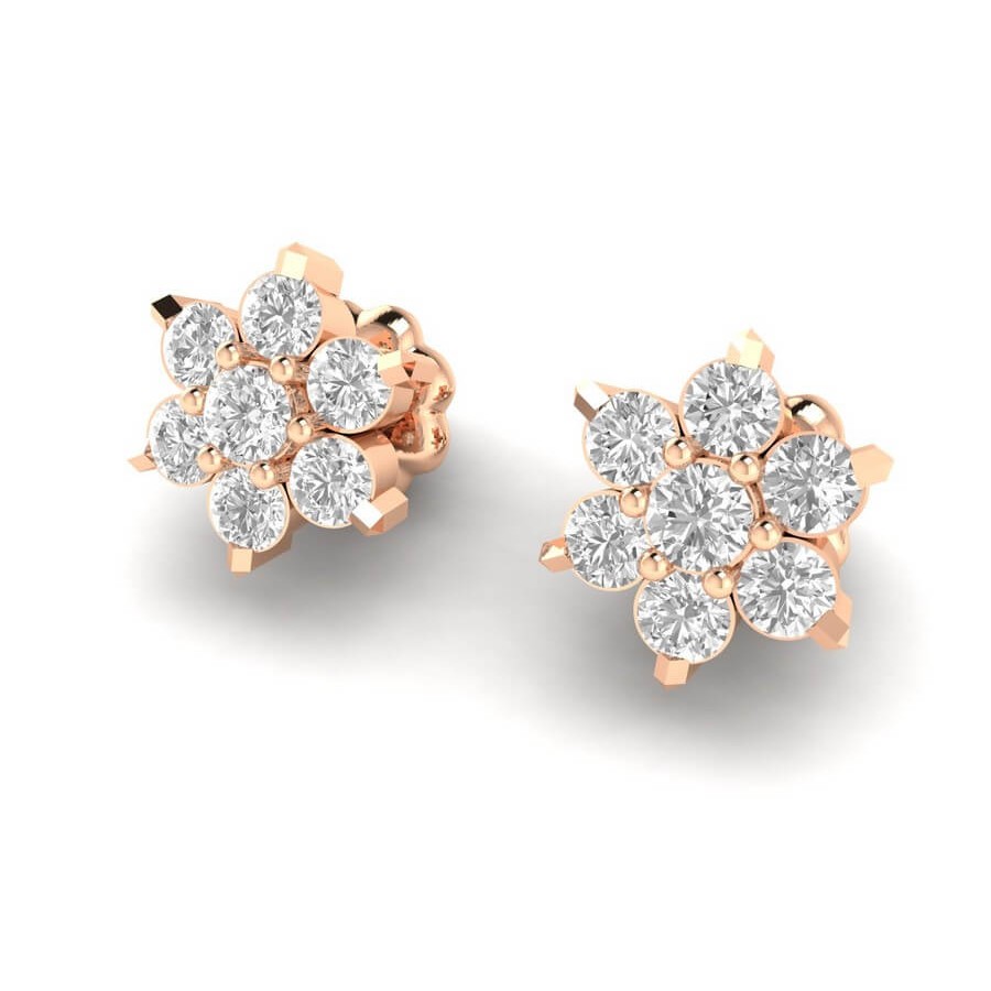 Blossom Diamond Stud Earrings For Girls, Always In Trend