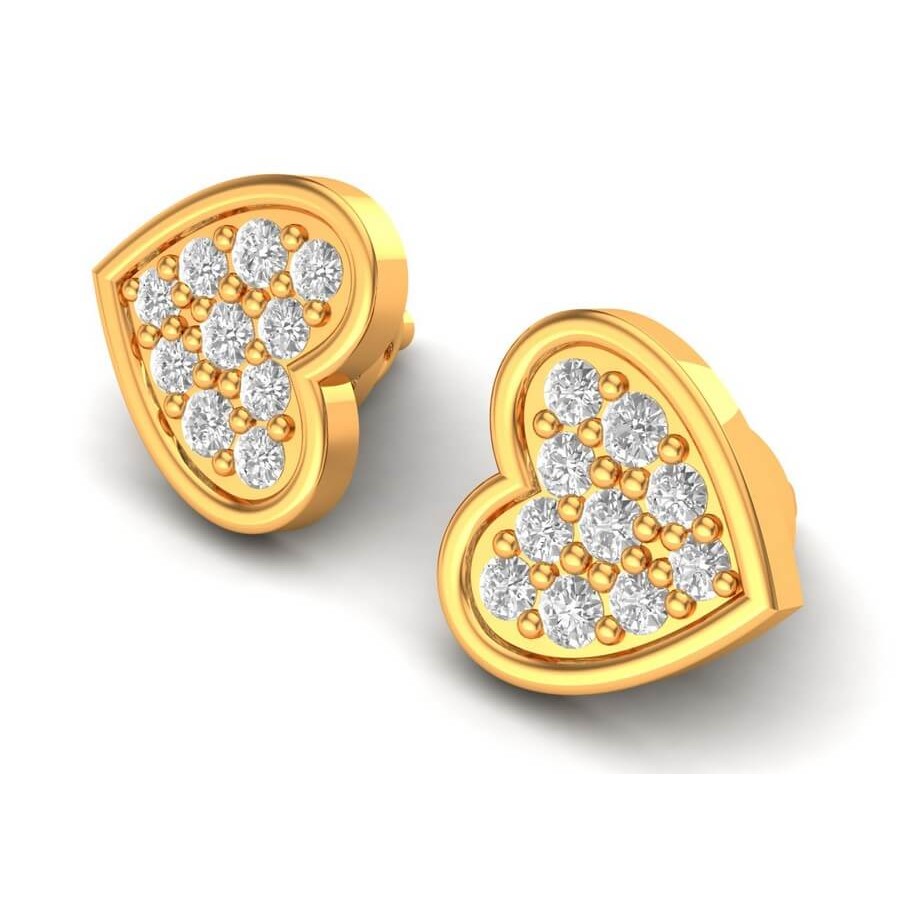 Sparkle Heart Diamond Earrings