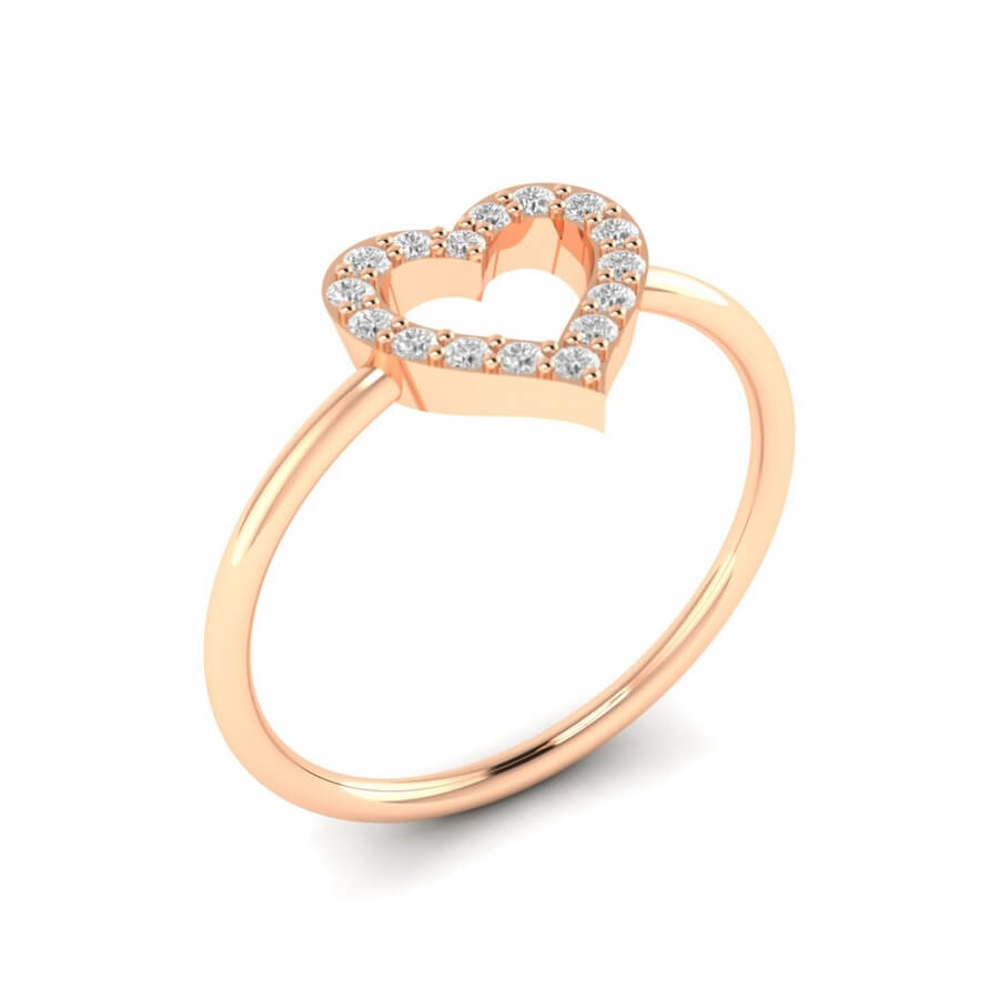 Modern Heart Diamond Ring