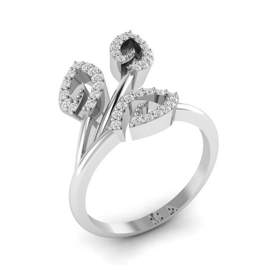 Three Petal Diamond Ring