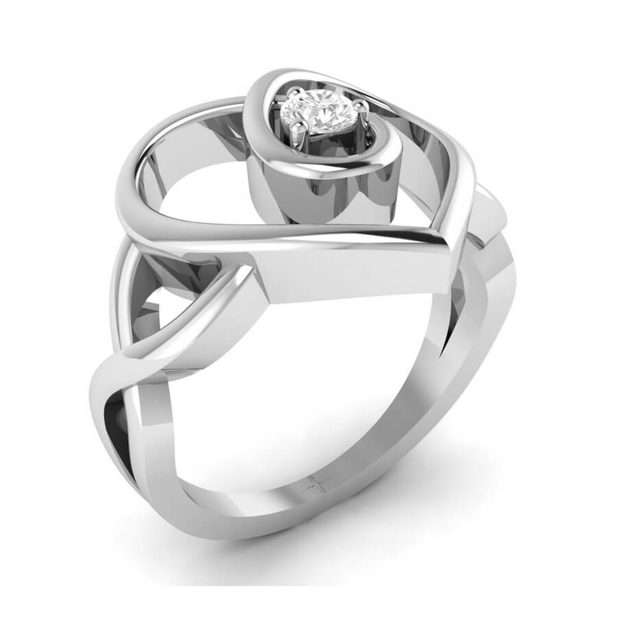 Twisty Heart Diamond Ring