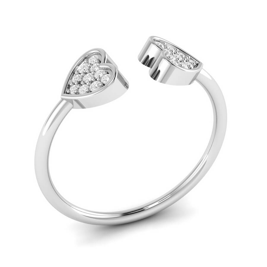 Berry Twin Hearts Diamond Ring